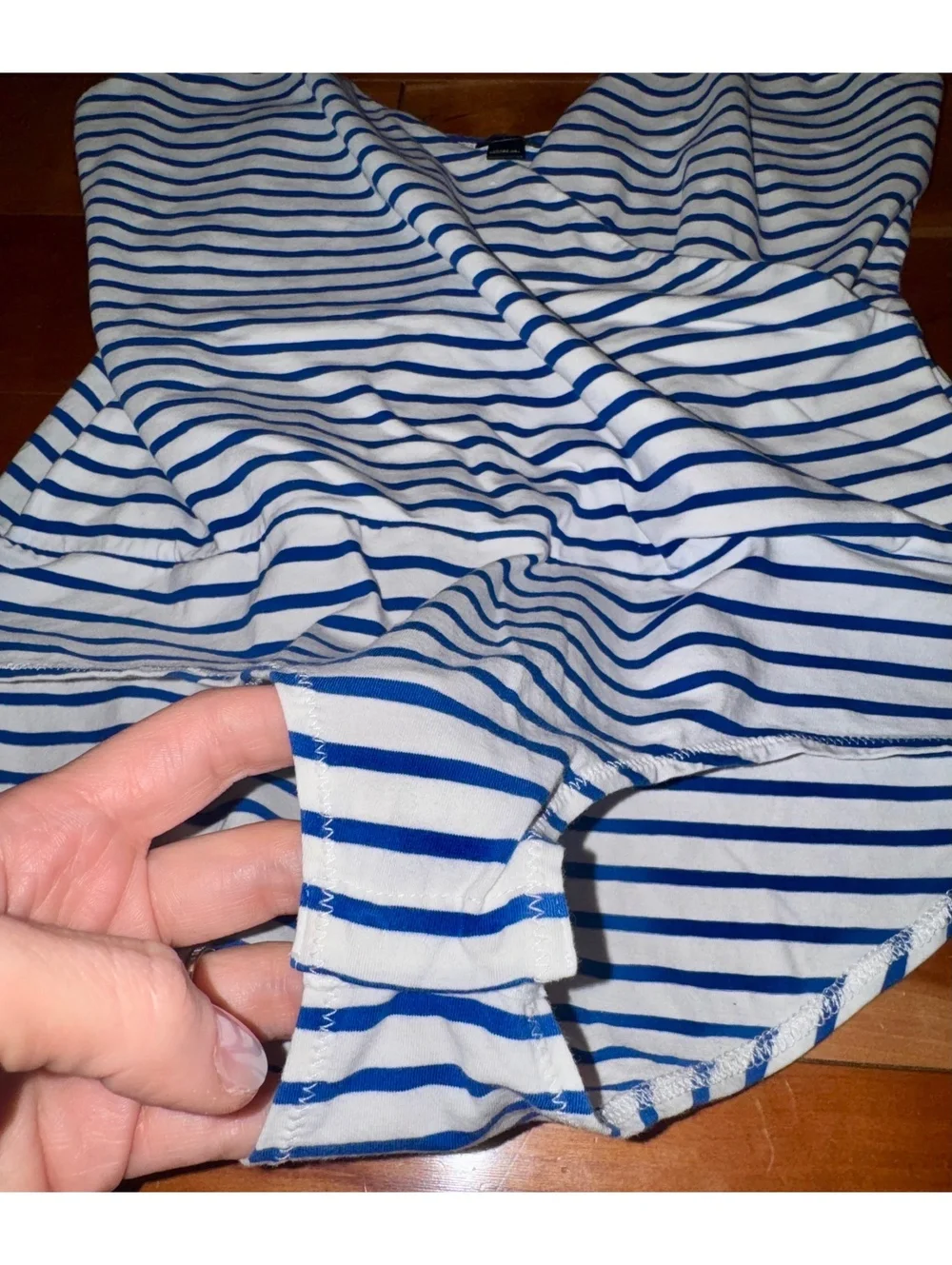 J.Crew Women's Medium Striped One-Piece Bodysuit with Blue and White Stripes